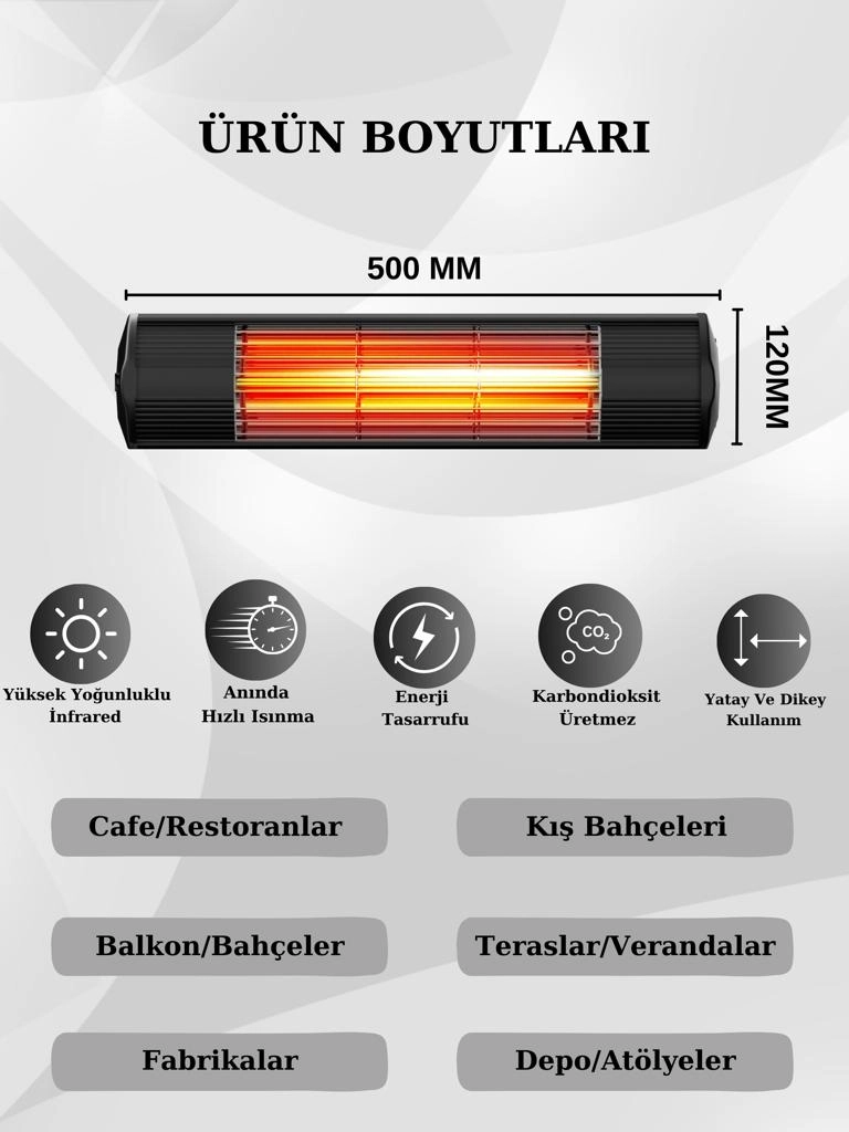 Classic2000 Dış Mekan Isıtıcı 2000 Watt(Kumandasız)